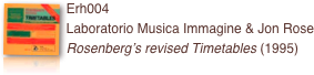 ￼Erh004 
Laboratorio Musica Immagine & Jon Rose
Rosenberg’s revised Timetables (1995)